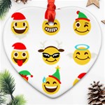 Xmas Emoji Happy Faces Ornament (Heart)