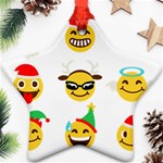 Xmas Emoji Happy Faces Ornament (Star)