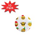 Xmas Emoji Happy Faces 1  Mini Magnet (10 pack) 