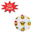 Xmas Emoji Happy Faces 1  Mini Button (100 pack) 