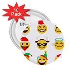 Xmas Emoji Happy Faces 2.25  Button (10 pack)