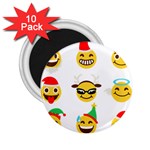 Xmas Emoji Happy Faces 2.25  Magnet (10 pack)