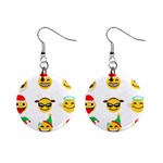 Xmas Emoji Happy Faces 1  Button Earrings