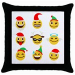 Xmas Emoji Happy Faces Throw Pillow Case (Black)