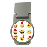 Xmas Emoji Happy Faces Money Clip (Round)