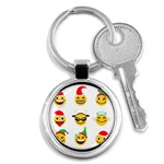 Xmas Emoji Happy Faces Key Chain (Round)