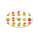 Xmas Emoji Happy Faces Sticker (Oval)