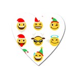 Xmas Emoji Happy Faces Magnet (Heart)