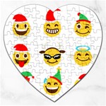 Xmas Emoji Happy Faces Jigsaw Puzzle (Heart)