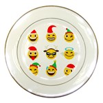 Xmas Emoji Happy Faces Porcelain Plate