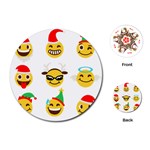 Xmas Emoji Happy Faces Playing Cards (Round)