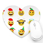 Xmas Emoji Happy Faces Heart Mousepad