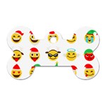 Xmas Emoji Happy Faces Dog Tag Bone (Two Sides)