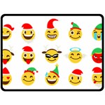 Xmas Emoji Happy Faces Fleece Blanket (Large)