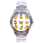 Xmas Emoji Happy Faces Stainless Steel Analogue Watch