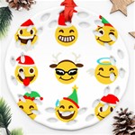 Xmas Emoji Happy Faces Ornament (Round Filigree)