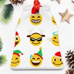 Xmas Emoji Happy Faces Bell Ornament (Two Sides)