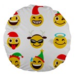 Xmas Emoji Happy Faces Large 18  Premium Round Cushion 