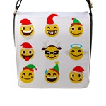 Xmas Emoji Happy Faces Flap Closure Messenger Bag (L)