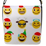 Xmas Emoji Happy Faces Flap Closure Messenger Bag (S)