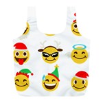 Xmas Emoji Happy Faces Full Print Recycle Bag (L)