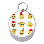 Xmas Emoji Happy Faces Silver Compass (Mini)