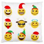 Xmas Emoji Happy Faces Large Flano Cushion Case (One Side)