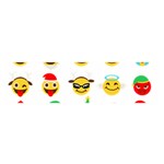 Xmas Emoji Happy Faces Satin Scarf (Oblong)