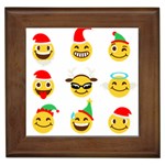 Xmas Emoji Happy Faces Framed Tile