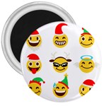 Xmas Emoji Happy Faces 3  Magnet