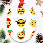 Xmas Emoji Happy Faces Ornament (Oval)