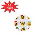 Xmas Emoji Happy Faces 1  Mini Button (10 pack) 