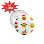 Xmas Emoji Happy Faces 1.75  Button (10 pack) 