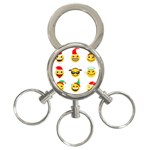 Xmas Emoji Happy Faces 3-Ring Key Chain