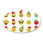 Xmas Emoji Happy Faces Magnet (Oval)