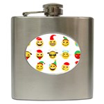 Xmas Emoji Happy Faces Hip Flask (6 oz)