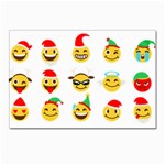 Xmas Emoji Happy Faces Postcard 5  x 7 