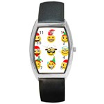 Xmas Emoji Happy Faces Barrel Style Metal Watch