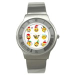 Xmas Emoji Happy Faces Stainless Steel Watch