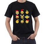 Xmas Emoji Happy Faces Men s T-Shirt (Black)