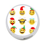 Xmas Emoji Happy Faces 4-Port USB Hub (One Side)