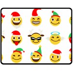 Xmas Emoji Happy Faces Fleece Blanket (Medium)