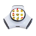 Xmas Emoji Happy Faces 3-Port USB Hub