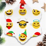 Xmas Emoji Happy Faces Ornament (Snowflake)