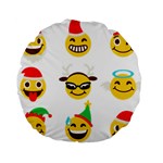 Xmas Emoji Happy Faces Standard 15  Premium Round Cushion 