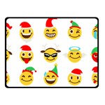 Xmas Emoji Happy Faces Double Sided Fleece Blanket (Small)