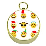 Xmas Emoji Happy Faces Gold Compass