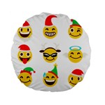 Xmas Emoji Happy Faces Standard 15  Premium Flano Round Cushion 