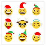 Xmas Emoji Happy Faces Large Satin Scarf (Square)