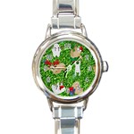 xmas sloth  Round Italian Charm Watch